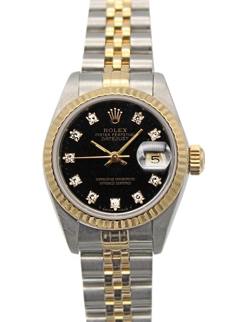 ladies rolex two-tone diamond datejust wristwatch|Rolex oyster perpetual lady date.